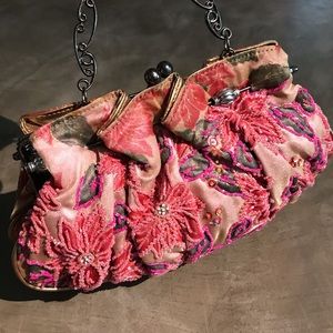 Shimmery floral beaded purse—unique!